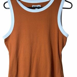 RANK 45 Women's Ribbed Tank Top with White Trim